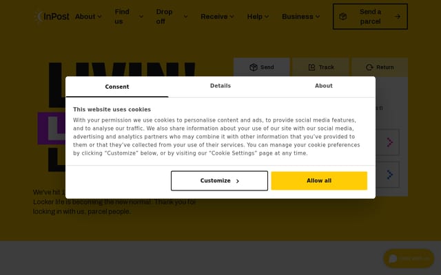 Screenshot of inpost.co.uk