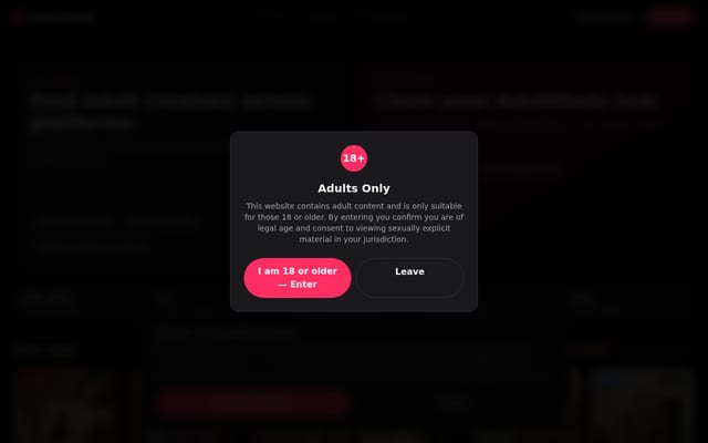Screenshot of adultnode.com