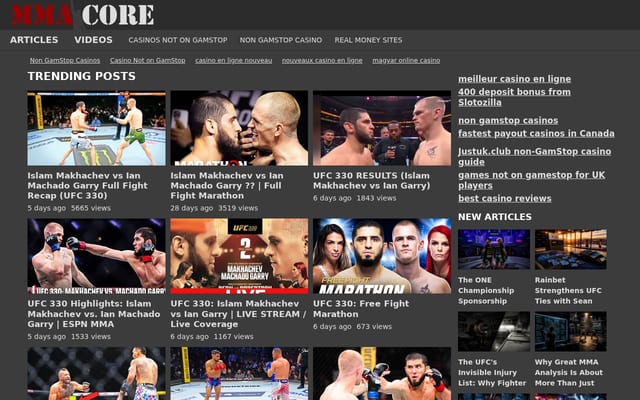 Screenshot of mma-core.com