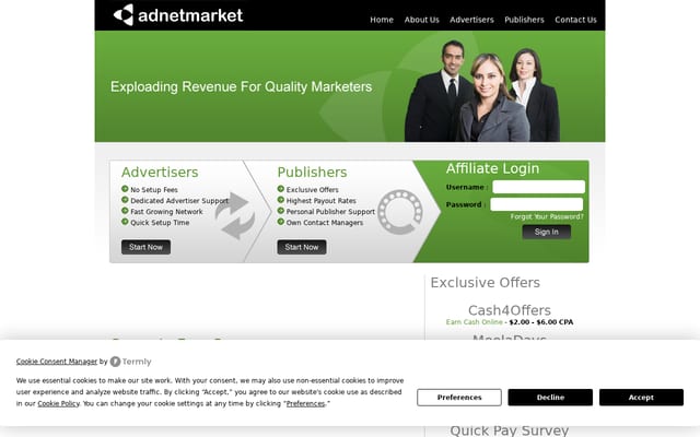 Screenshot of adnetmarket.com