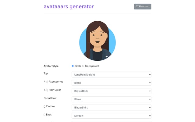 Screenshot of getavataaars.com