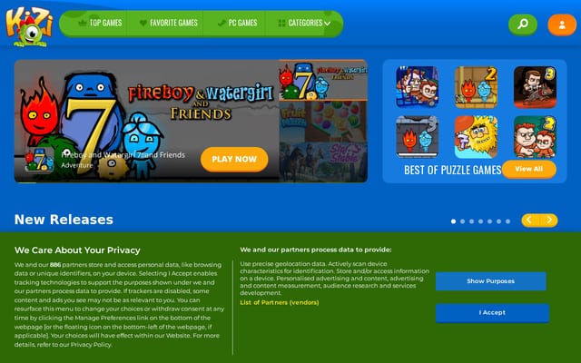 Screenshot of kizi.com
