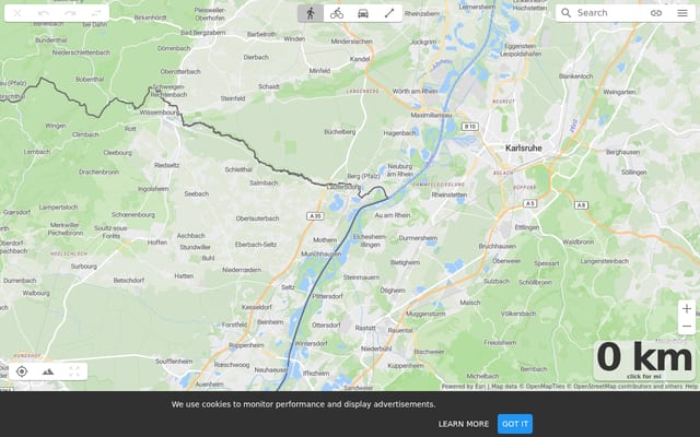 Screenshot of onthegomap.com