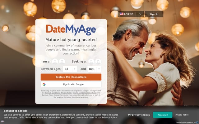 Screenshot of datemyage.com
