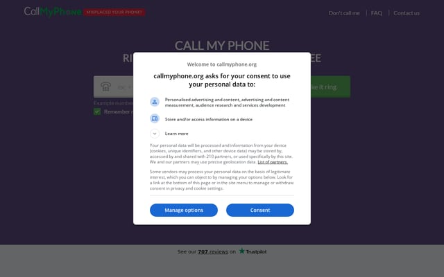 Screenshot of callmyphone.org