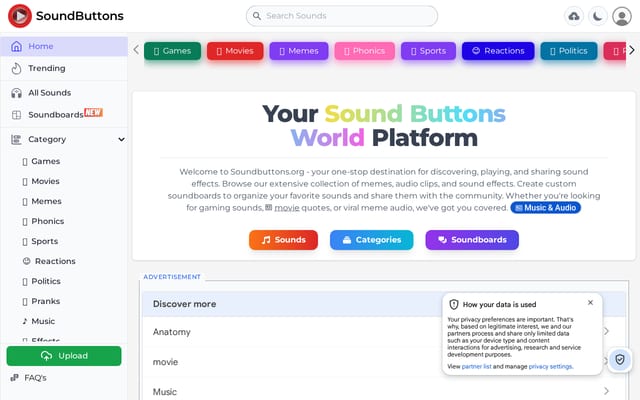 Screenshot of soundbuttons.org