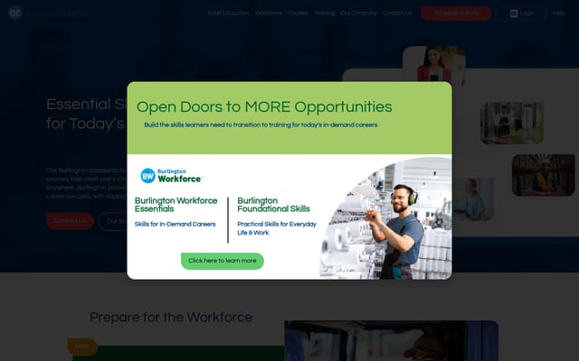 Screenshot of burlingtonenglish.com