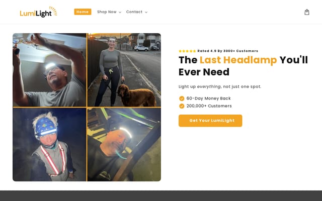 Screenshot of getlumilight.com