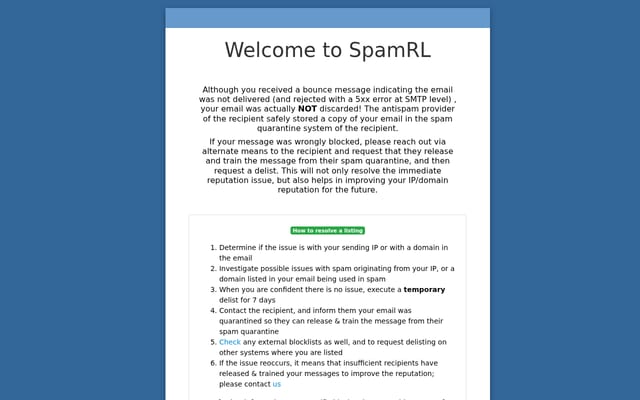 Screenshot of spamrl.com