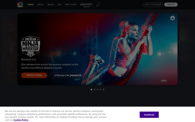 Screenshot of nbc.com