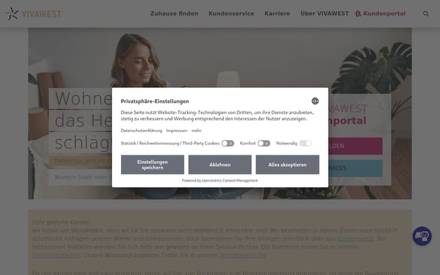 Screenshot of vivawest.de