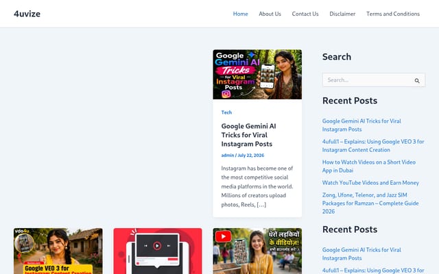 Screenshot of 4uvize.com