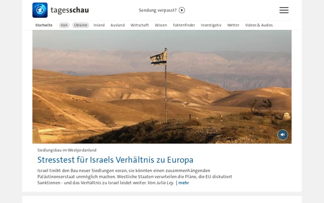 Screenshot of tagesschau.de