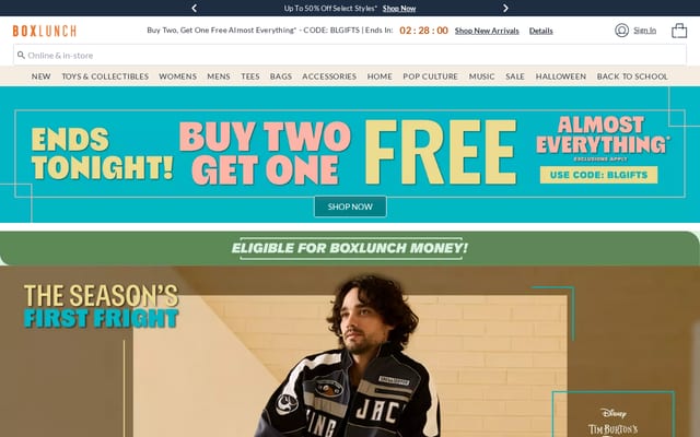 Screenshot of boxlunch.com