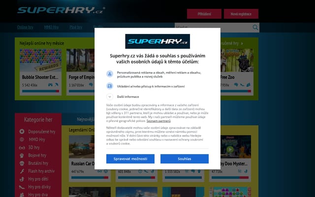 Screenshot of superhry.cz