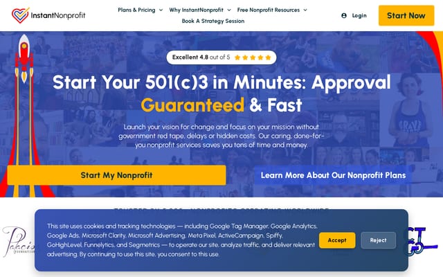 Screenshot of instantnonprofit.com