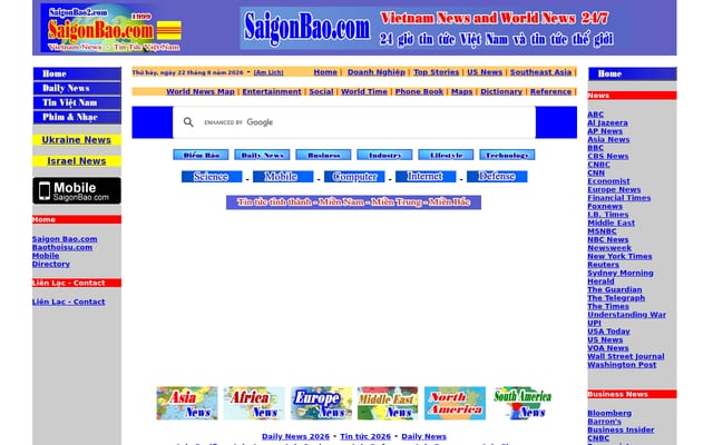 Screenshot of saigonbao.com