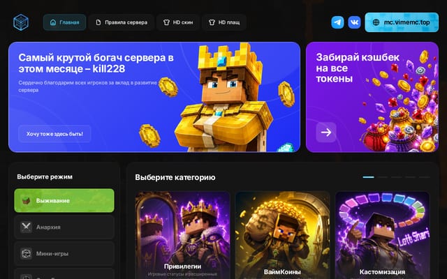 Screenshot of vimemc.net