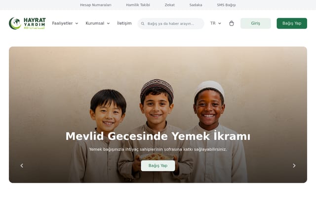 Screenshot of hayratyardim.org