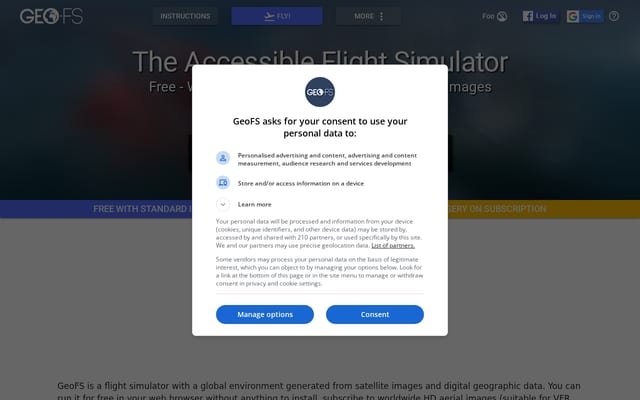 Screenshot of geo-fs.com