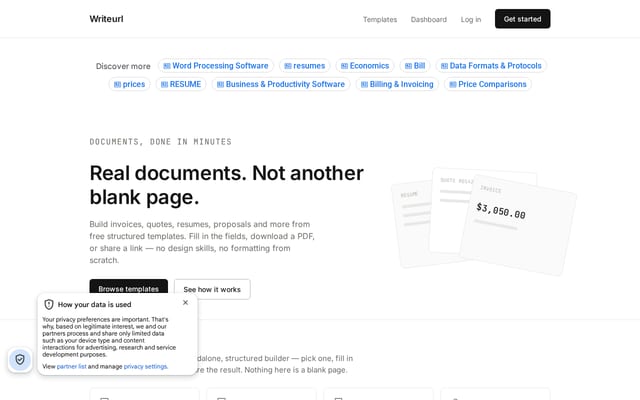 Screenshot of writeurl.com