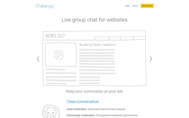 Screenshot of chatango.com