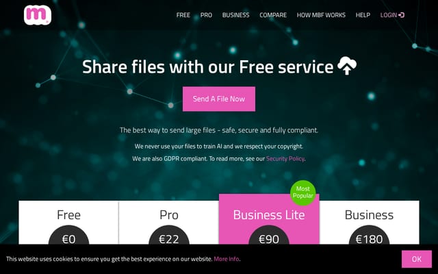 Screenshot of mailbigfile.com