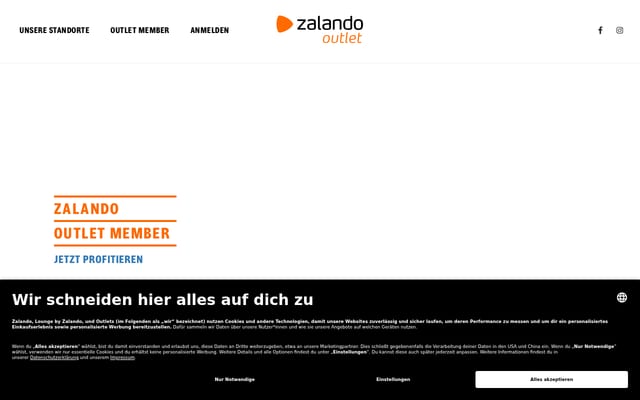Screenshot of zalando-outlet.de