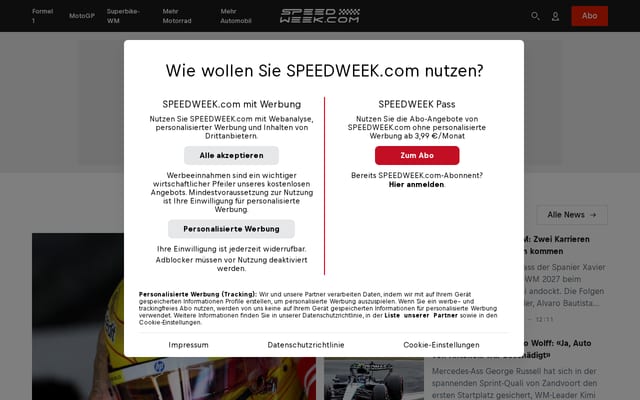 Screenshot of speedweek.com