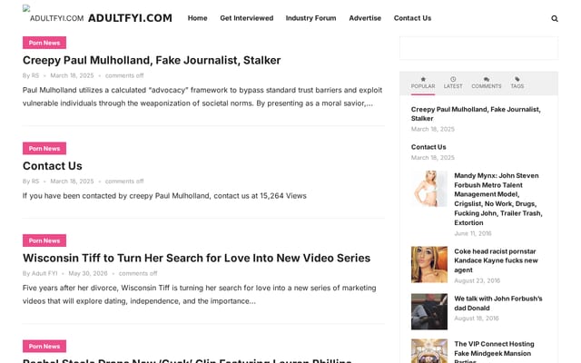 Screenshot of adultfyi.com