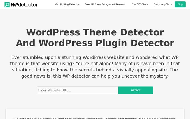 Screenshot of wpdetector.com