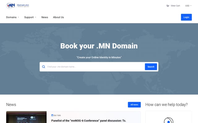 Screenshot of domain.mn
