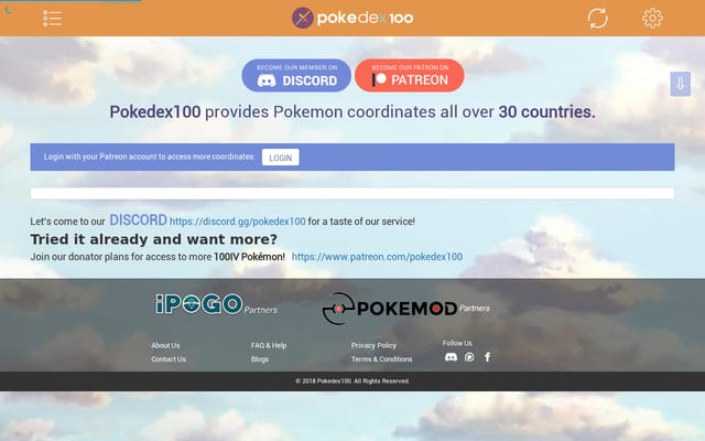 Screenshot of pokedex100.com