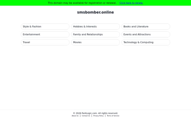 Screenshot of smsbomber.online