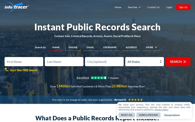 Screenshot of infotracer.com