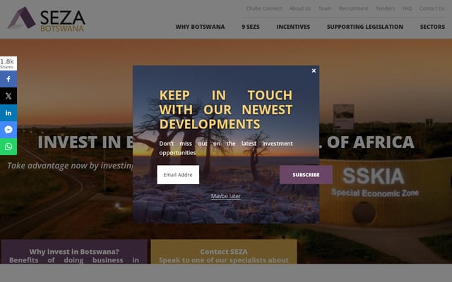Screenshot of seza.co.bw