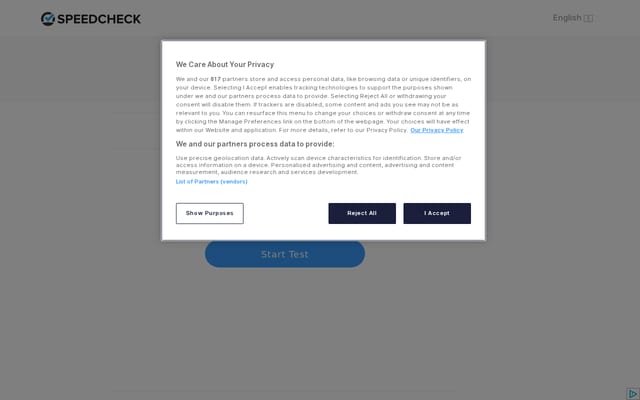 Screenshot of speedcheck.org