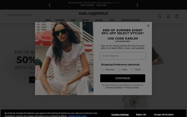 Screenshot of karllagerfeldparis.com