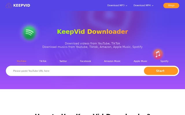 Screenshot of keepvid.ch