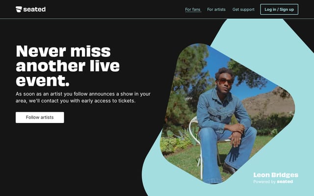 Screenshot of seated.com