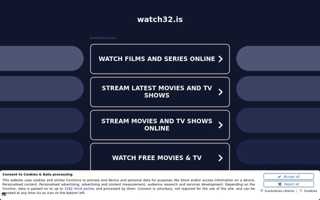 Screenshot of watch32.is