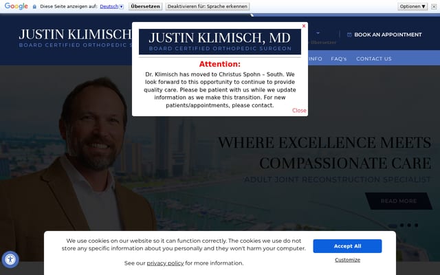 Screenshot of justinklimischmd.com