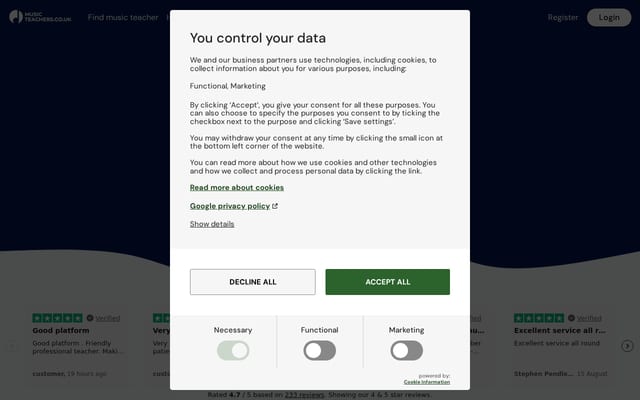 Screenshot of musicteachers.co.uk
