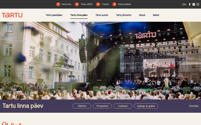Screenshot of tartulinnapaev.ee
