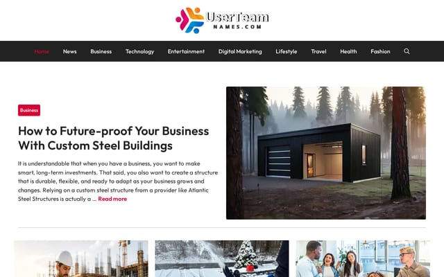 Screenshot of userteamnames.com
