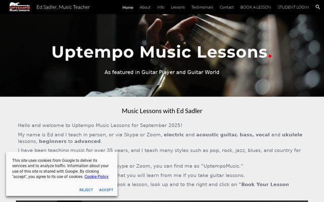 Screenshot of vancouverguitarlessons.net