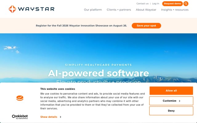 Screenshot of waystar.com