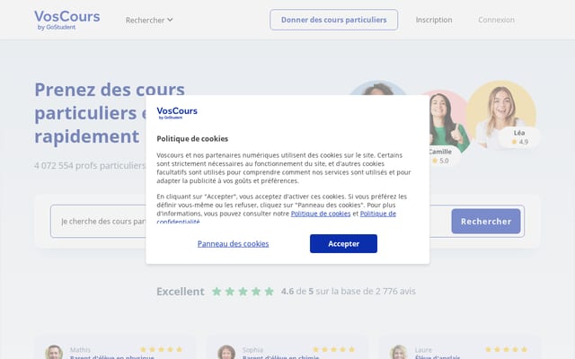 Screenshot of voscours.fr