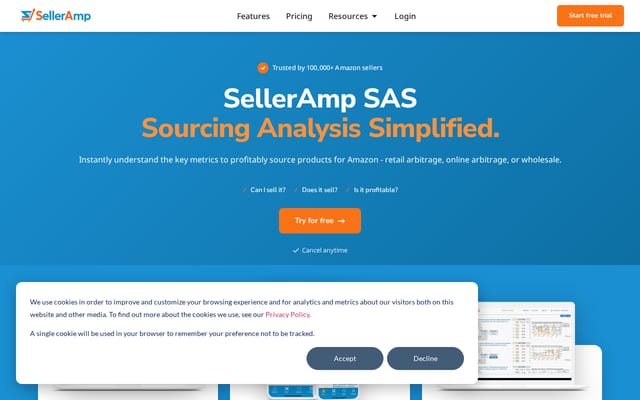 Screenshot of selleramp.com