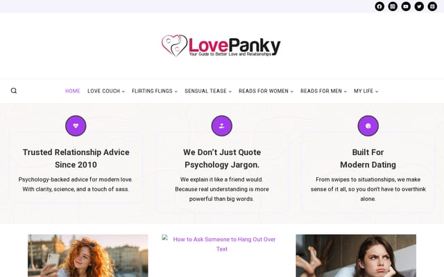 Screenshot of lovepanky.com